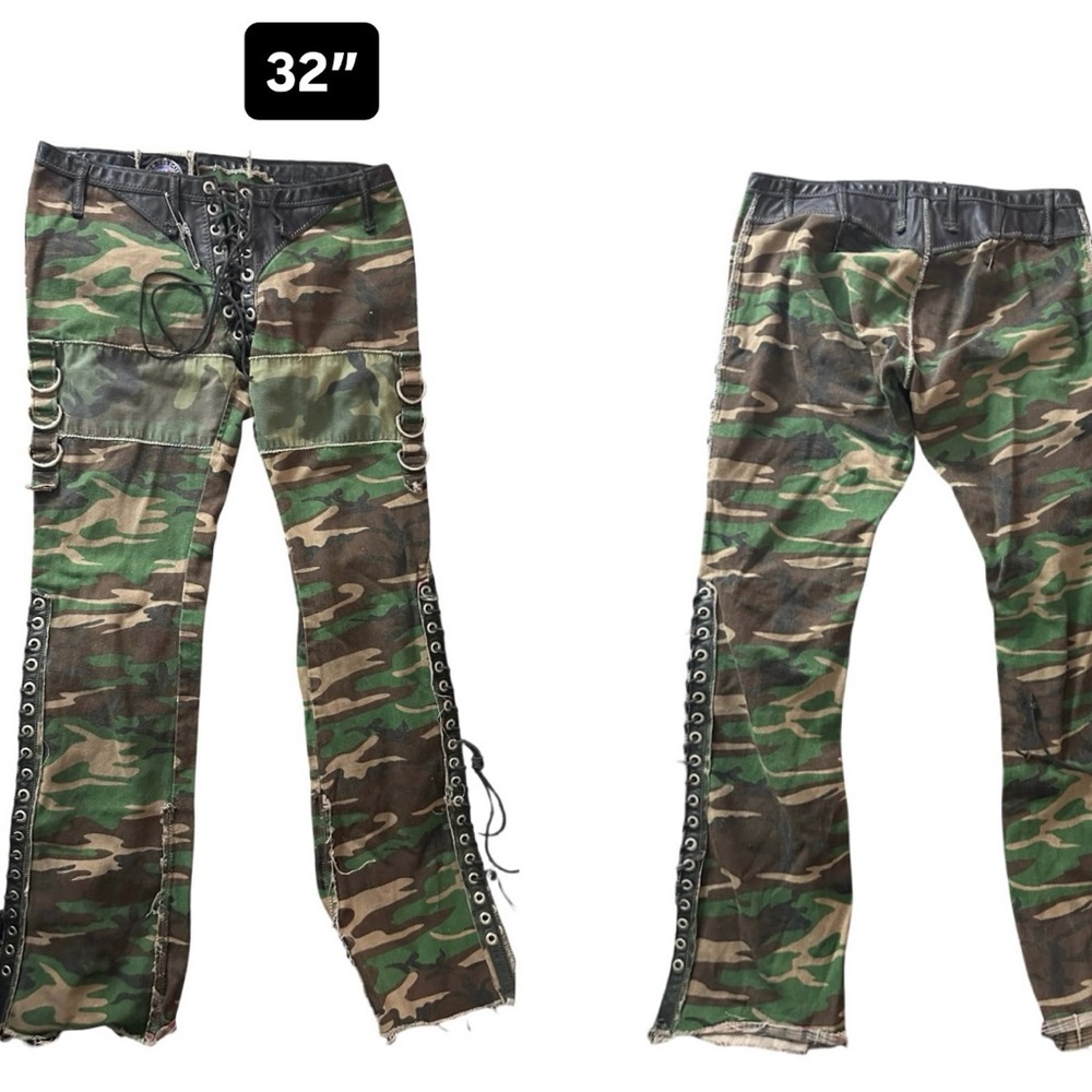 Custom Agatha Blois men’s Camouflage Lace-Up boot cut pants